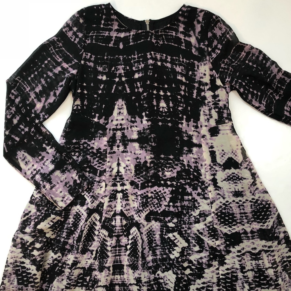 RELIGION Black Tie Dye Watercolor Boho Tunic Dress